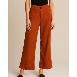 Anthropologie Maeve The Colette Linen Blend Wide Leg Pants in Orange Size 12